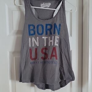 Gray 'Born in the USA' Tank Top